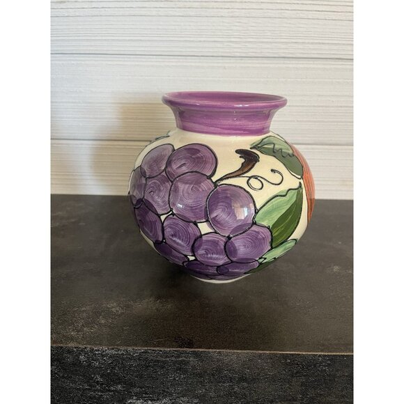 Lygia Dubin Small Colorful Fruit Vase Pottery One Of A Kind Handmade - Picture 3 of 10